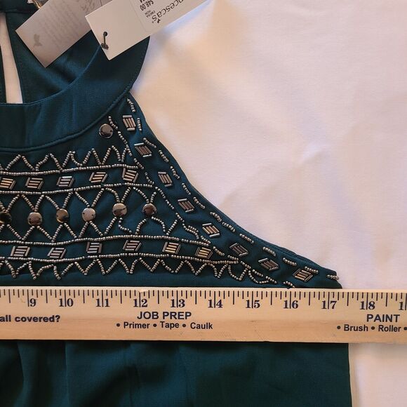 Francesca's Sleeveless Cocktail Party Dress Emerald Glass Beads, NWT, Size Small - Picture 8 of 13